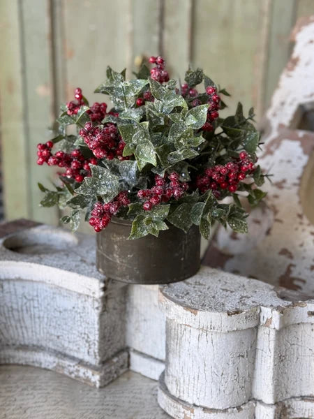 Frosted Holly Berry Half Sphere