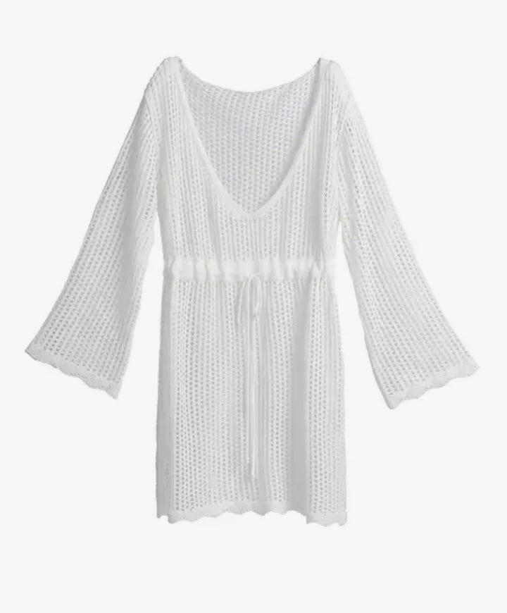 Coastal Breeze Knit Cover-Up – White