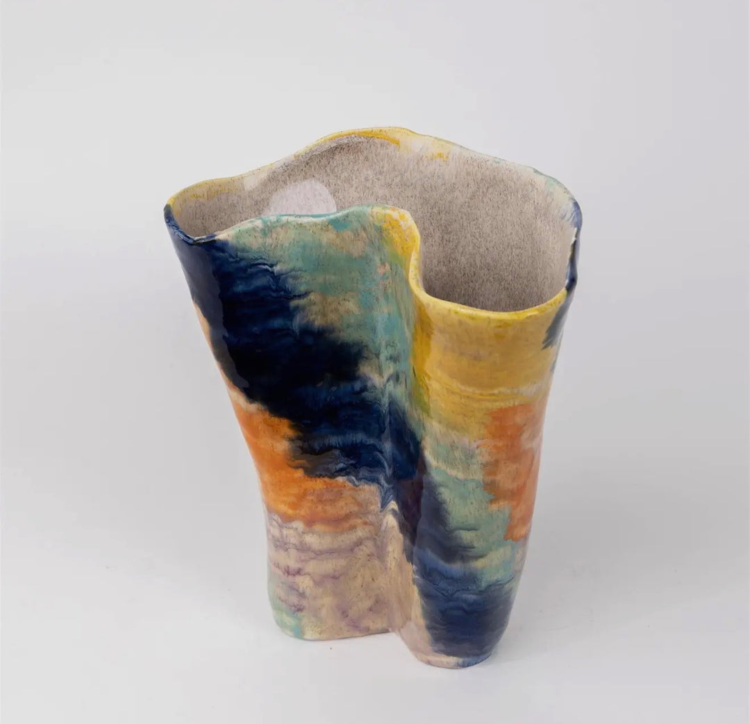 Aurora Hand-Painted Sculptural Vase