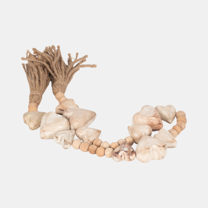 Sweetheart Wood Bead Garland