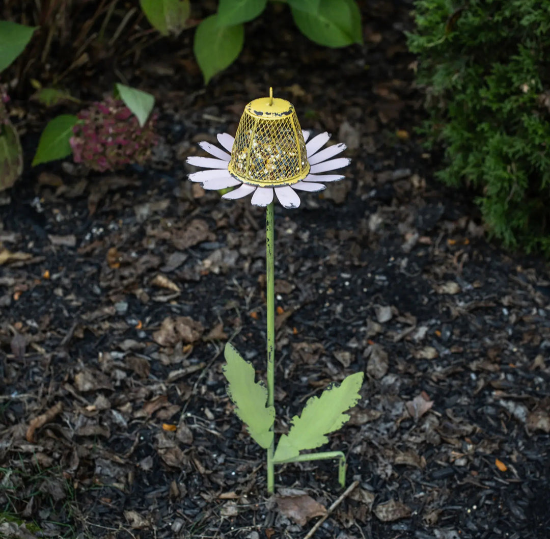 Daisy Bloom Bird Feeder Stake