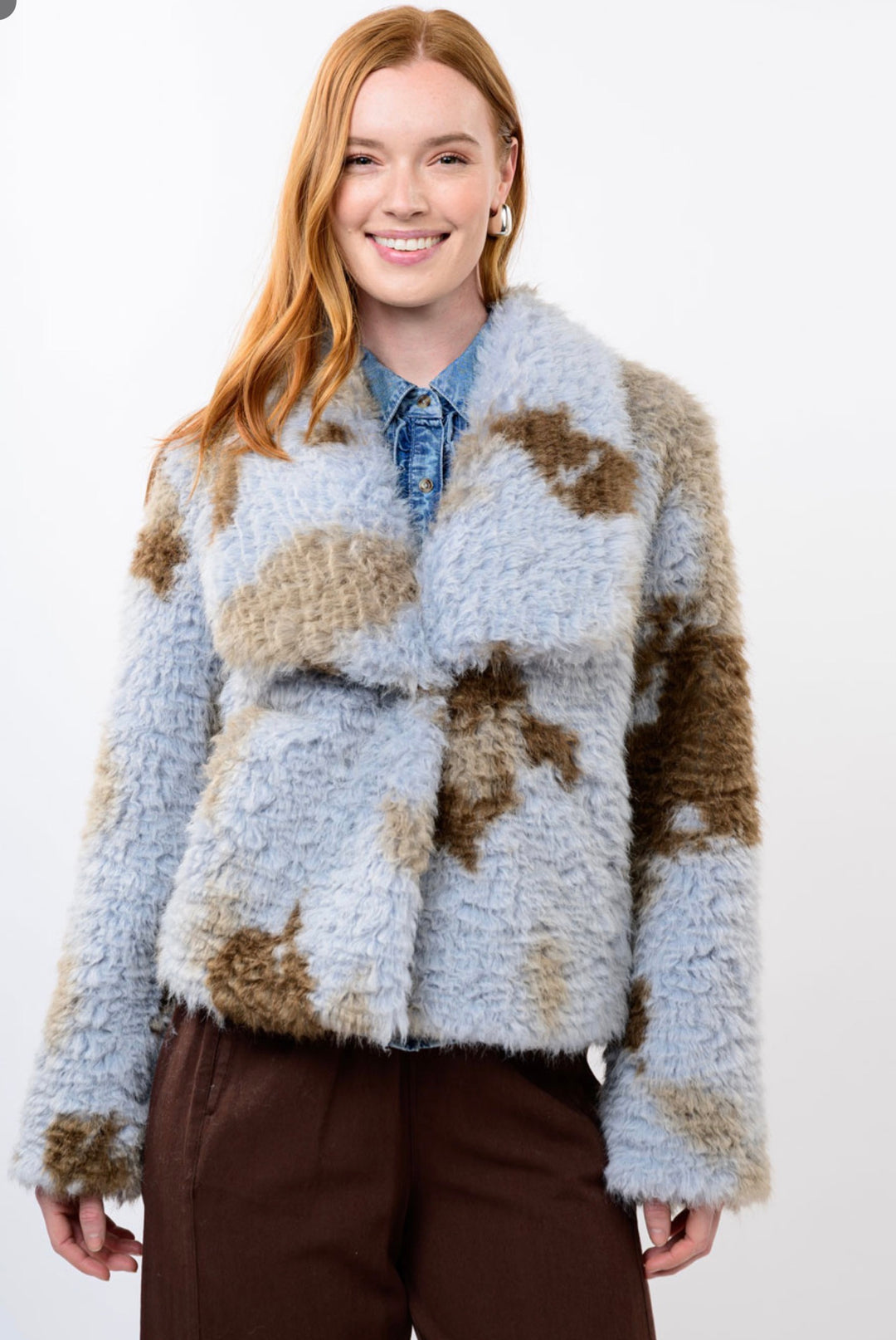 Blue Skies Faux Fur Jacket