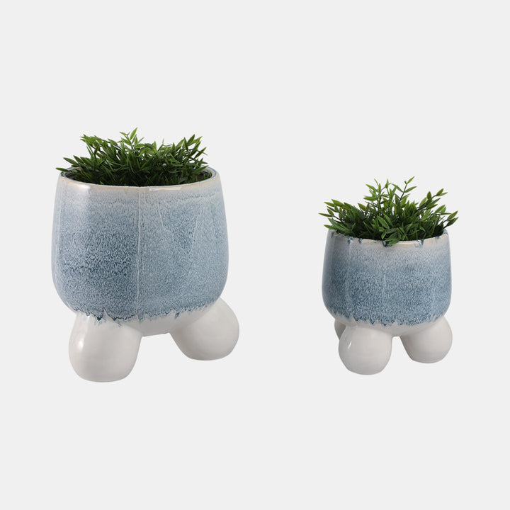 Blue Tide Footed Planter