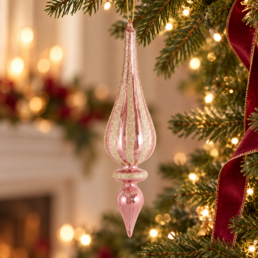 Blush & Champagne Heirloom Glass Ornaments