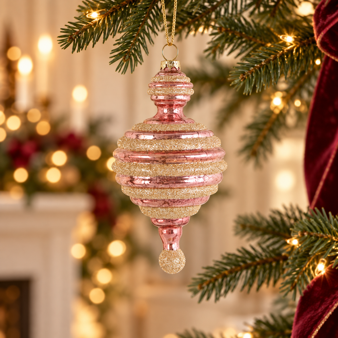 Blush & Champagne Heirloom Glass Ornaments