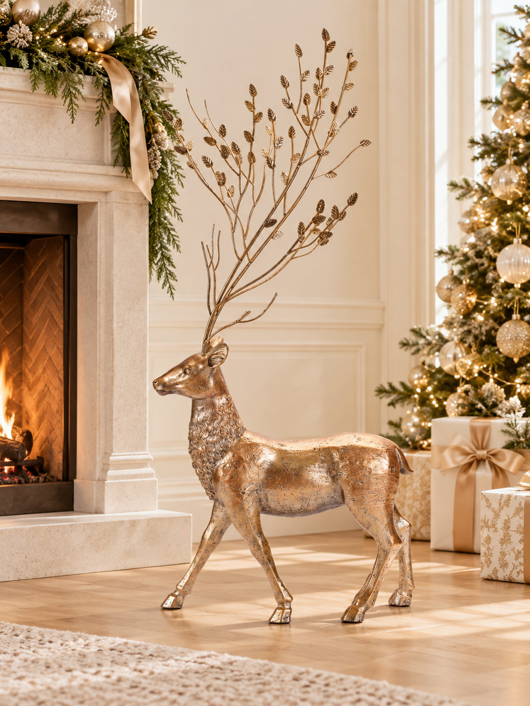 Gilded Woodland Deer – 40"