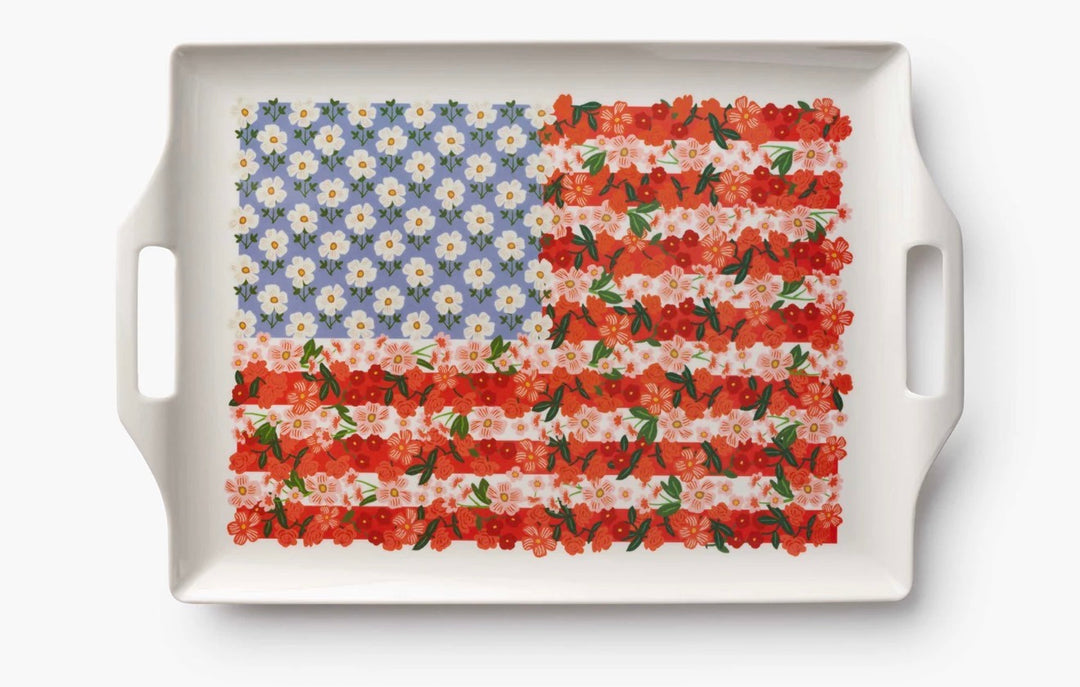 Floral Americana Melamine Serving Tray