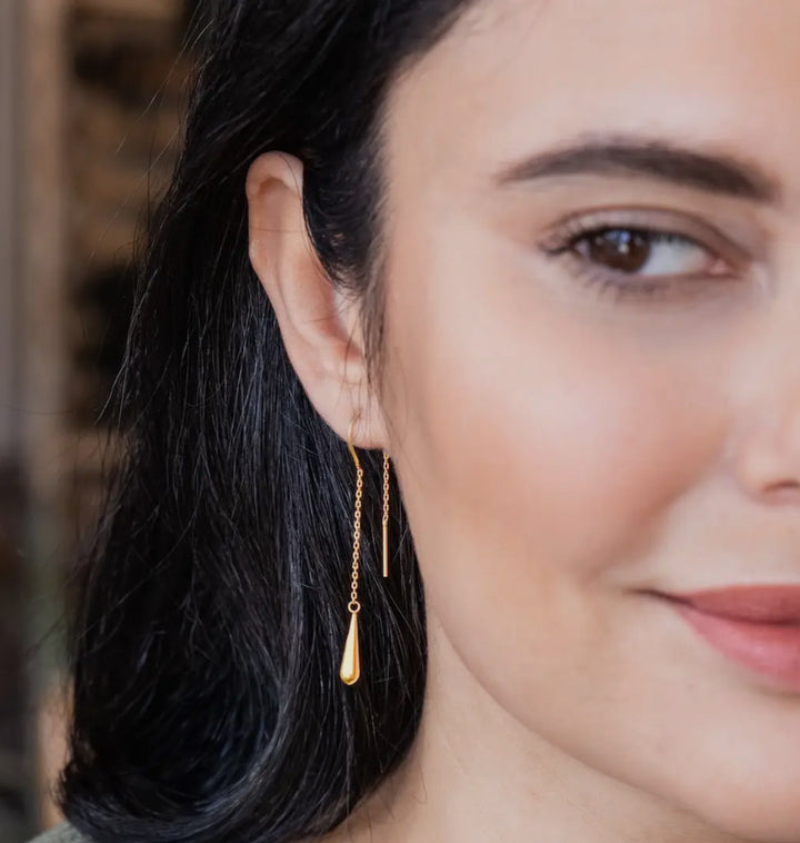 Teardrop Thread Earrings - FINAL SALE