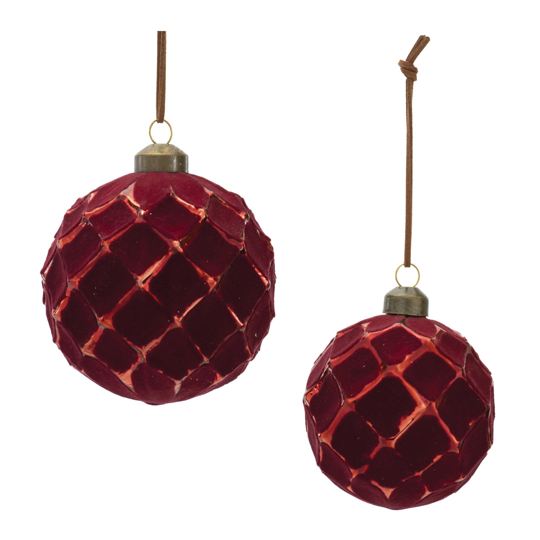 Cranberry Textured Glass Ornament