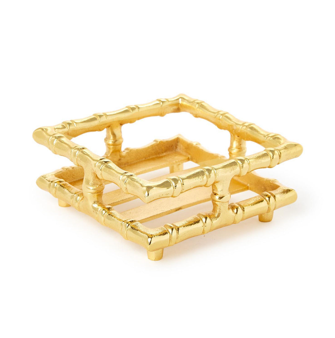 Gold Faux Bamboo Cocktail Napkin Holder