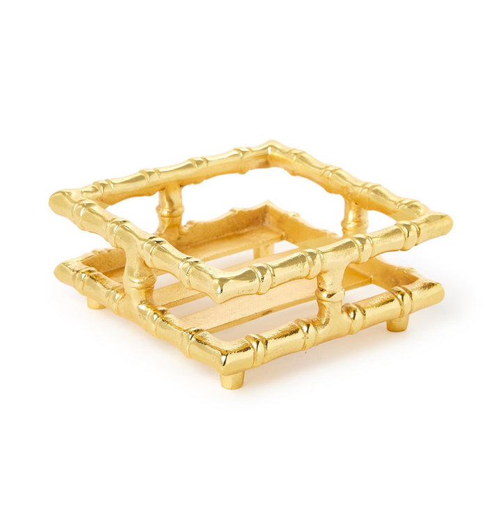 Gold Faux Bamboo Cocktail Napkin Holder