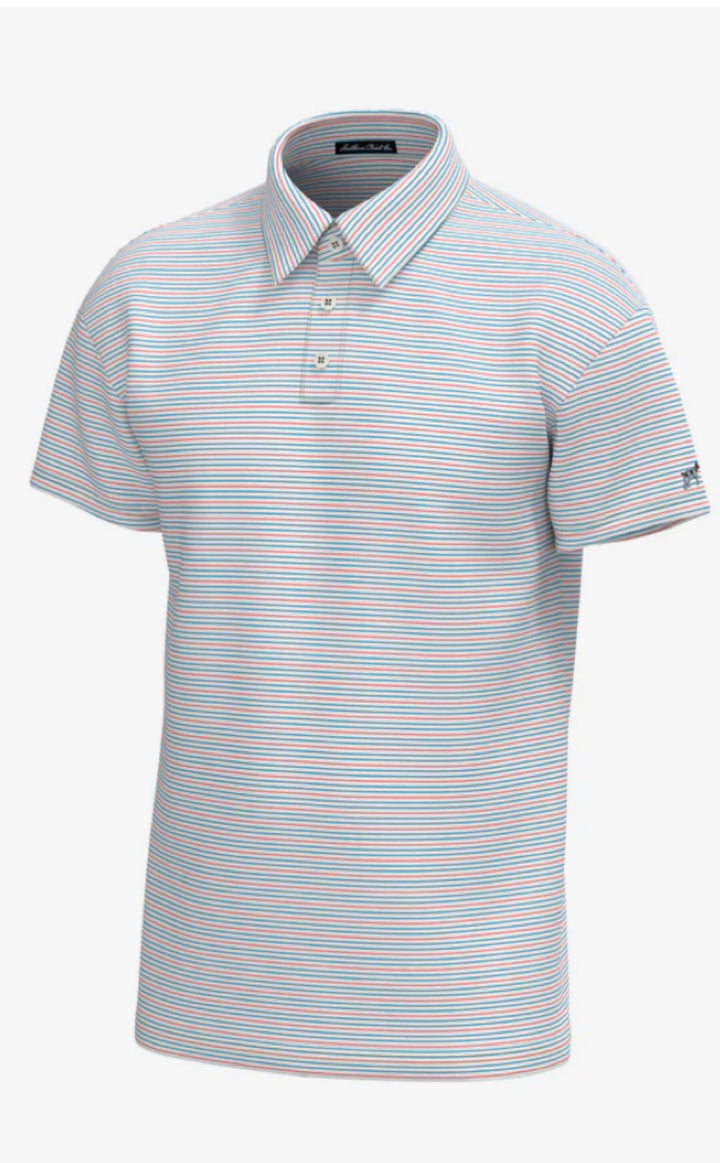 Bayside Stripe Polo - White