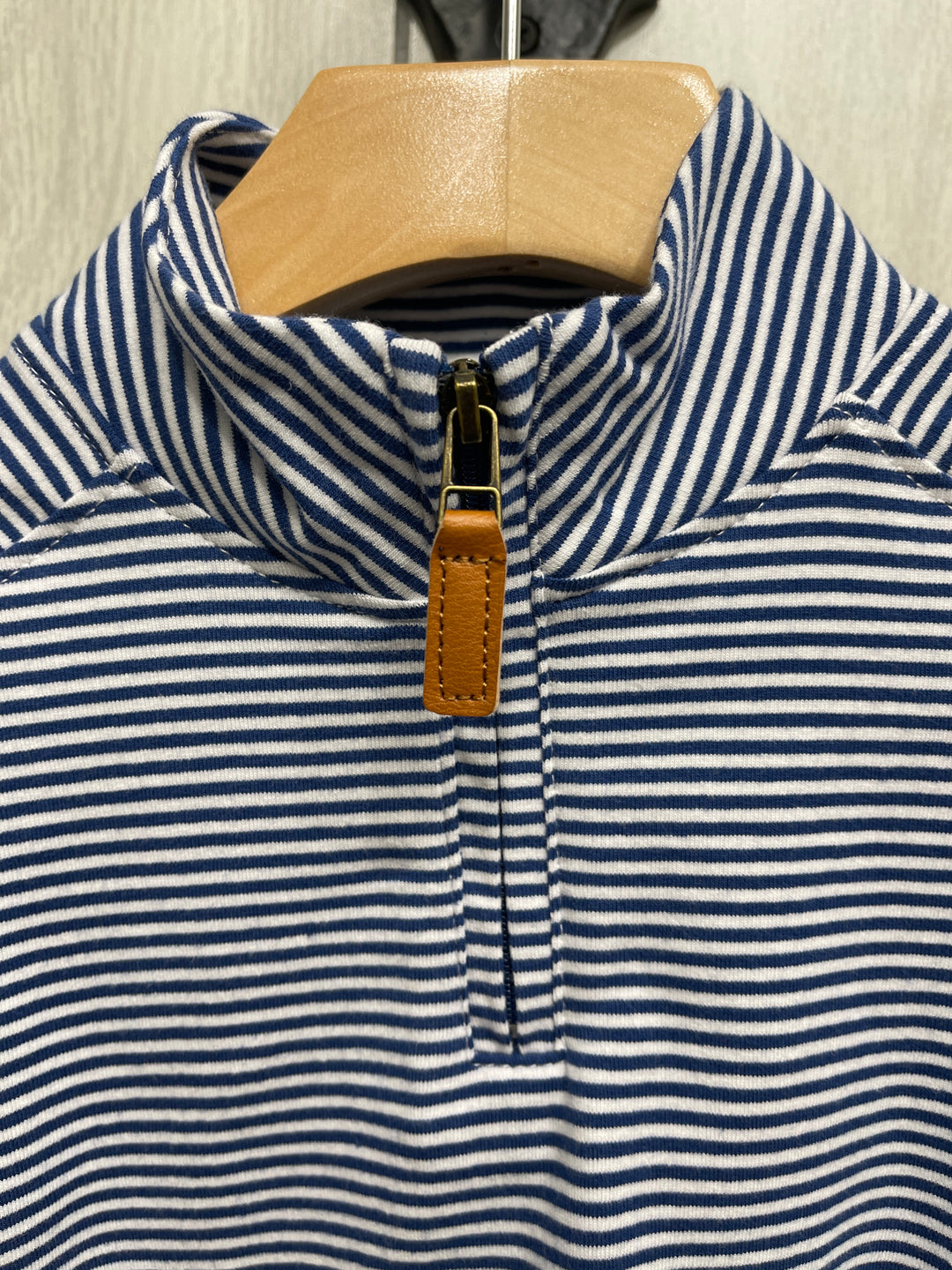 Blue Striped Quarter Zip - Kids