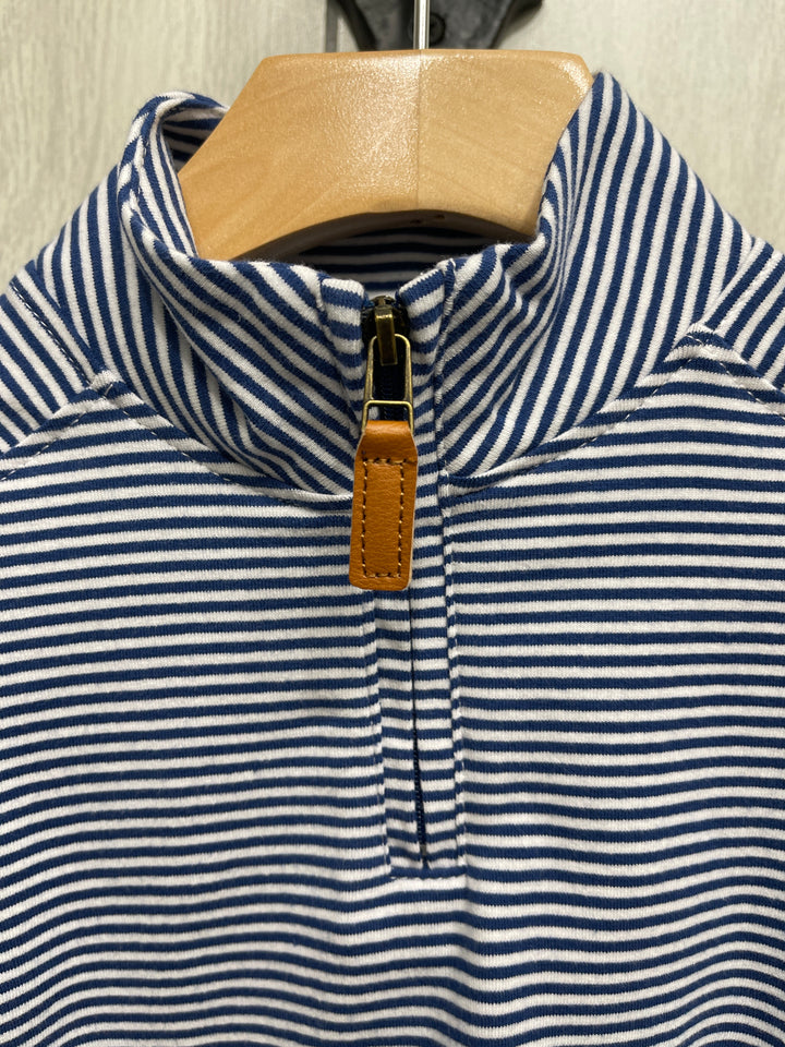Blue Striped Quarter Zip - Kids