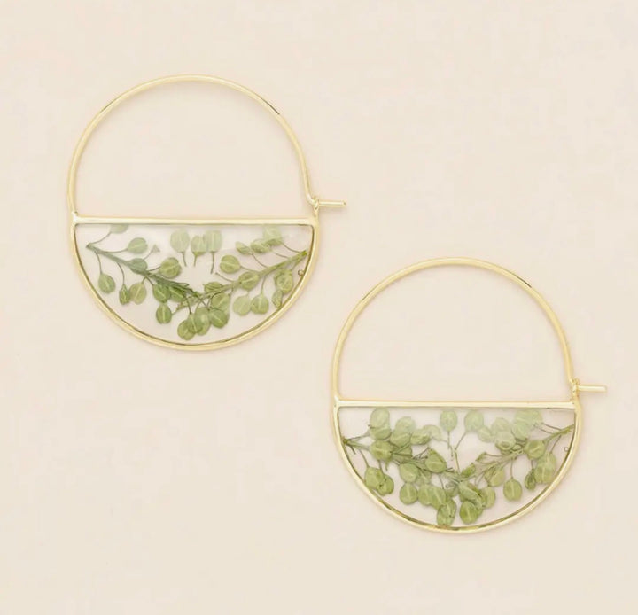 Pressed Petal Hoop Earrings - FINAL SALE