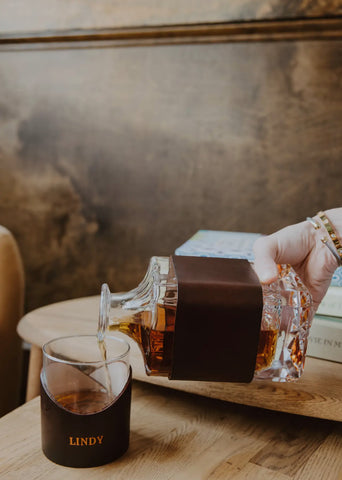 Glass Decanter with Genuine Leather Strap