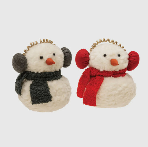 Sitting Snowmen with Earmuffs