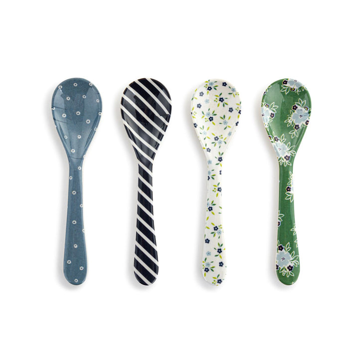 Blue Patterned Melamine Spoon Set