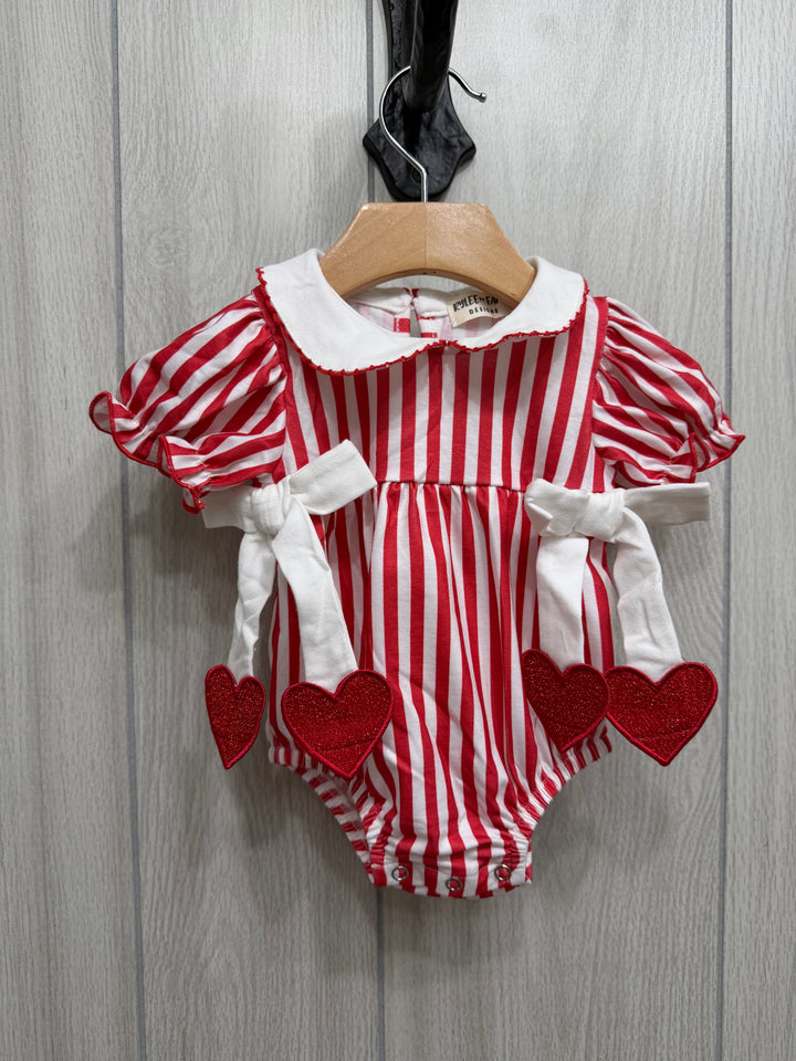 Red Stripe Bubble Romper