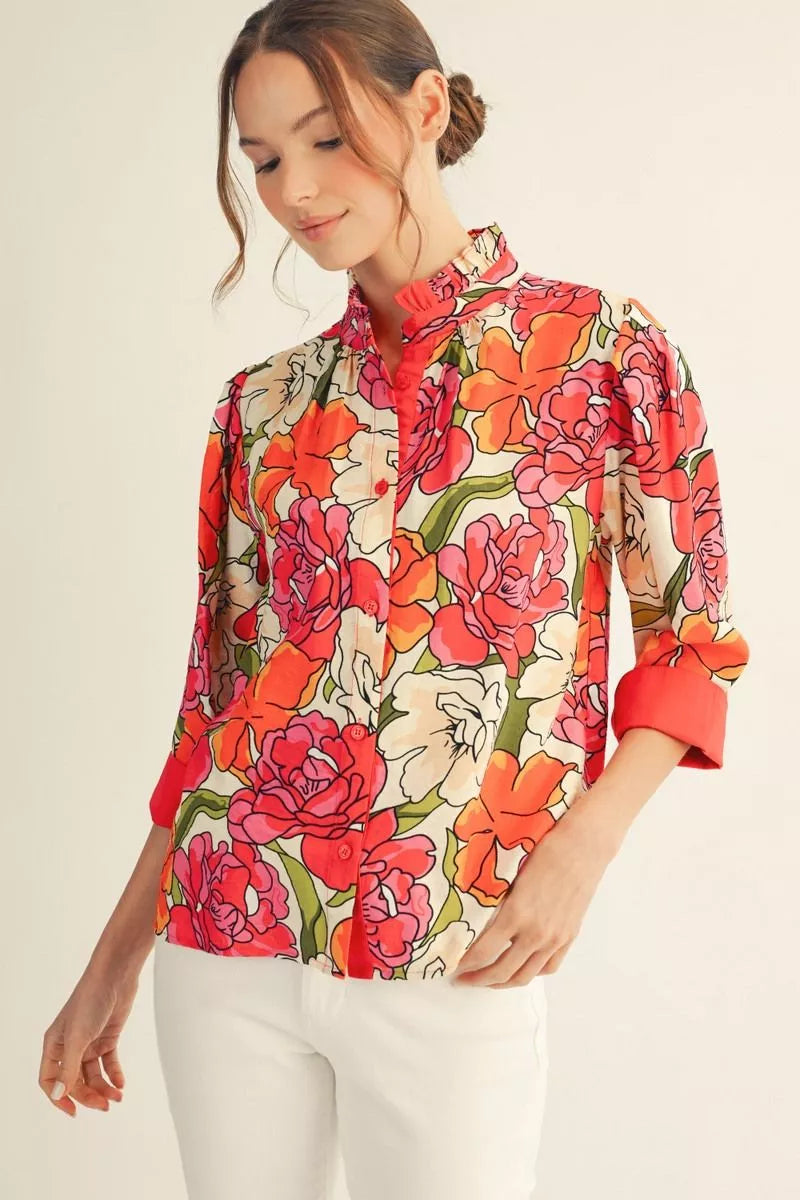 Jardin Rosé Floral Blouse