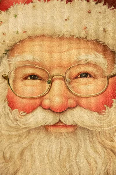 Old Saint Nick Burlap Wall Art