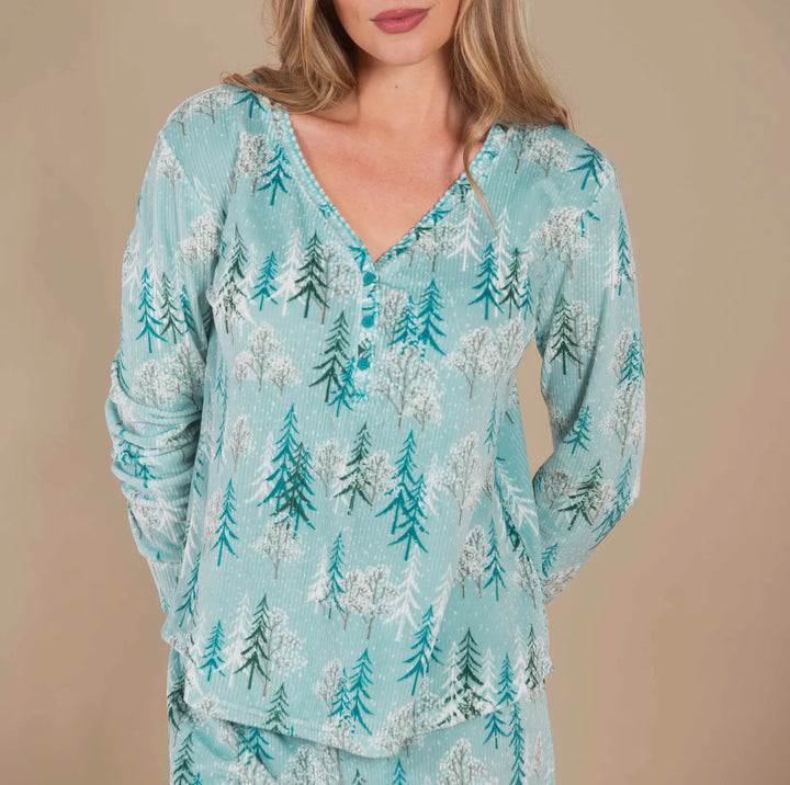 Frosted Blue Trees Pajamas