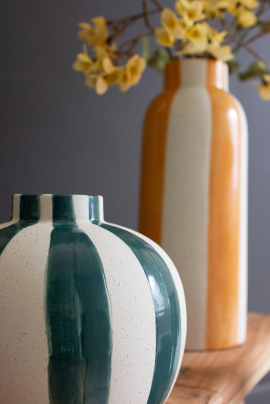 Ceramic Striped Vase Collection