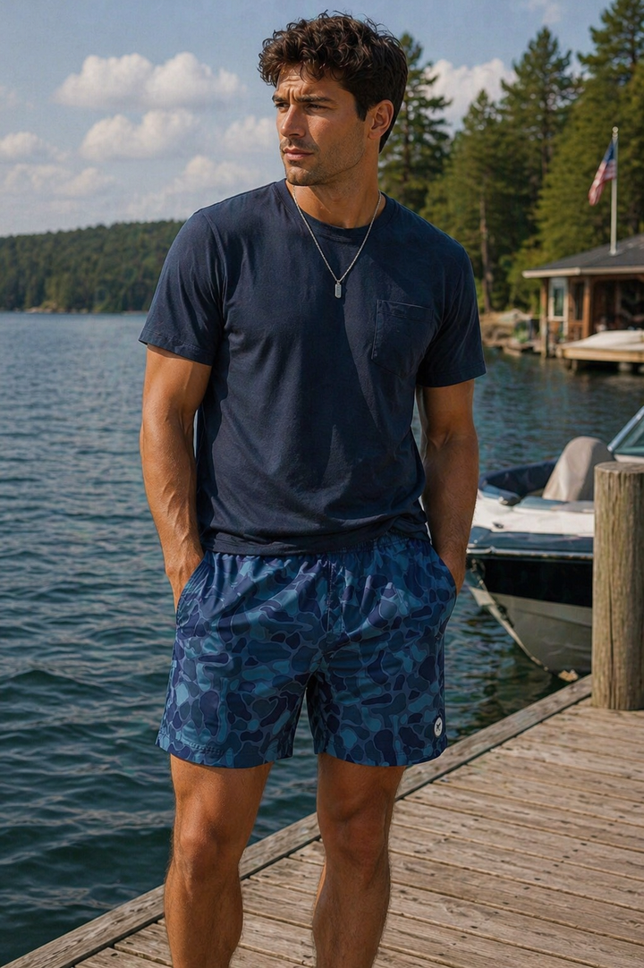 Sun Washed Shorts – Blue Camo