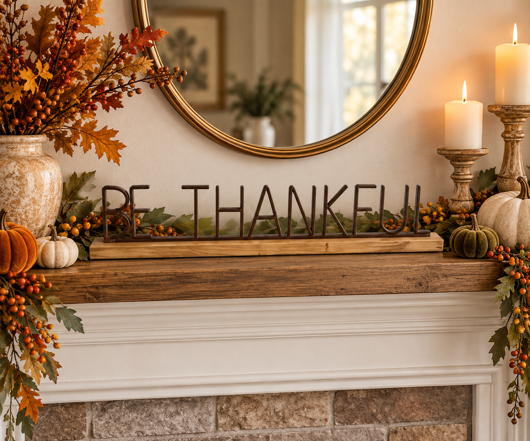 Thankful Sentiment Metal Tabletop Signs