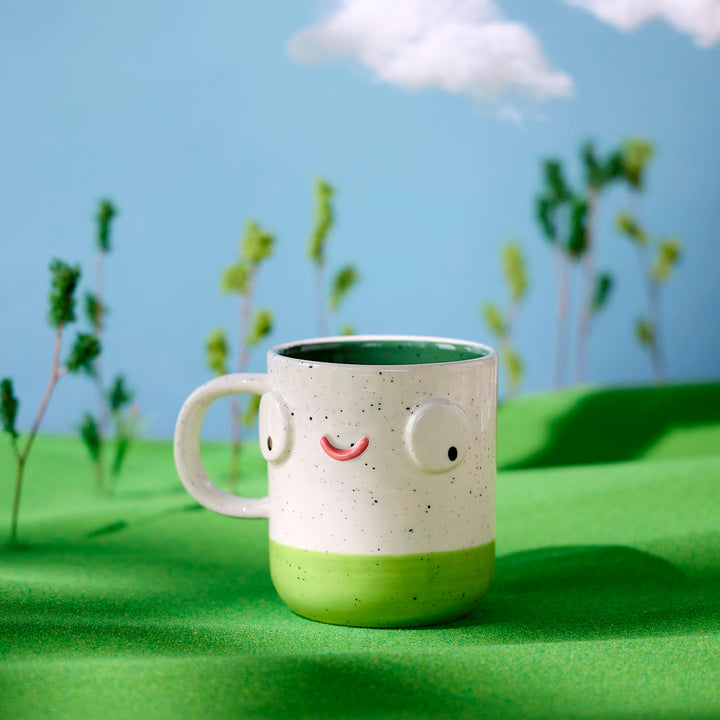 Whimsical Character Face Mug – 14 oz