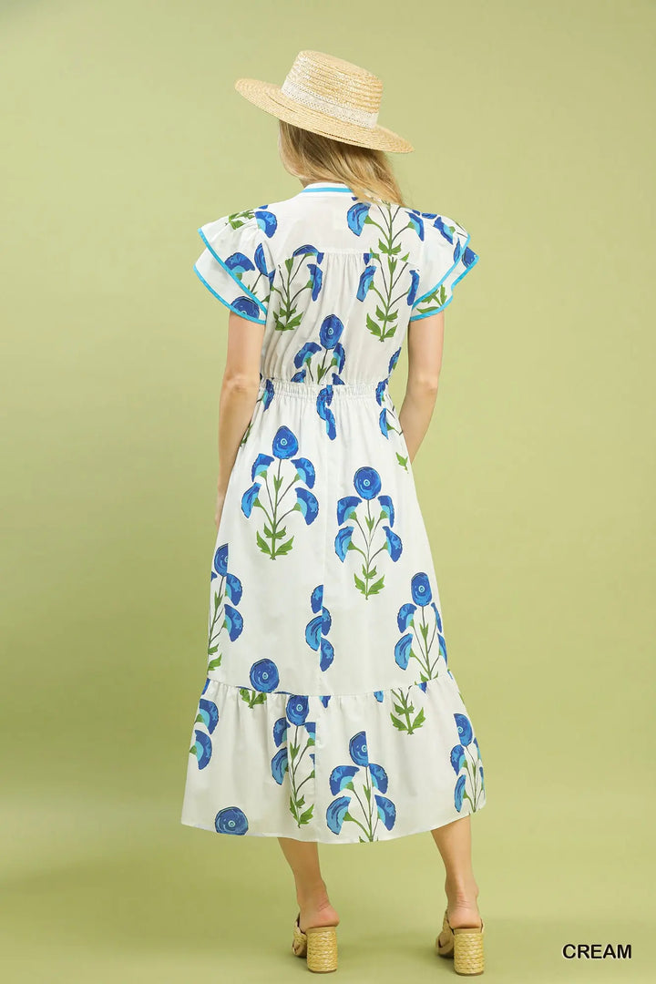 Azure Meadow Midi Dress
