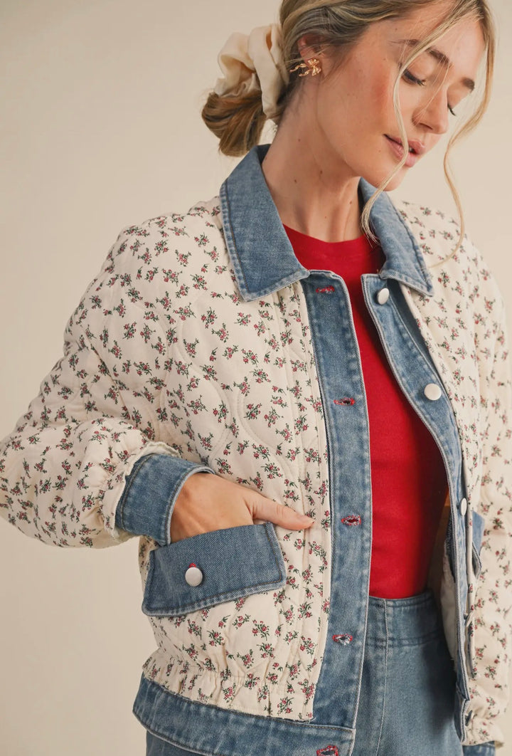 Bluebell Meadow Quilted Denim Jacket