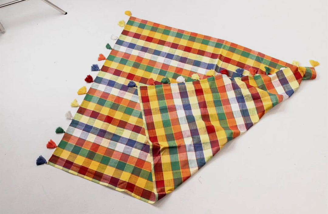 Rainbow Market Plaid Throw
