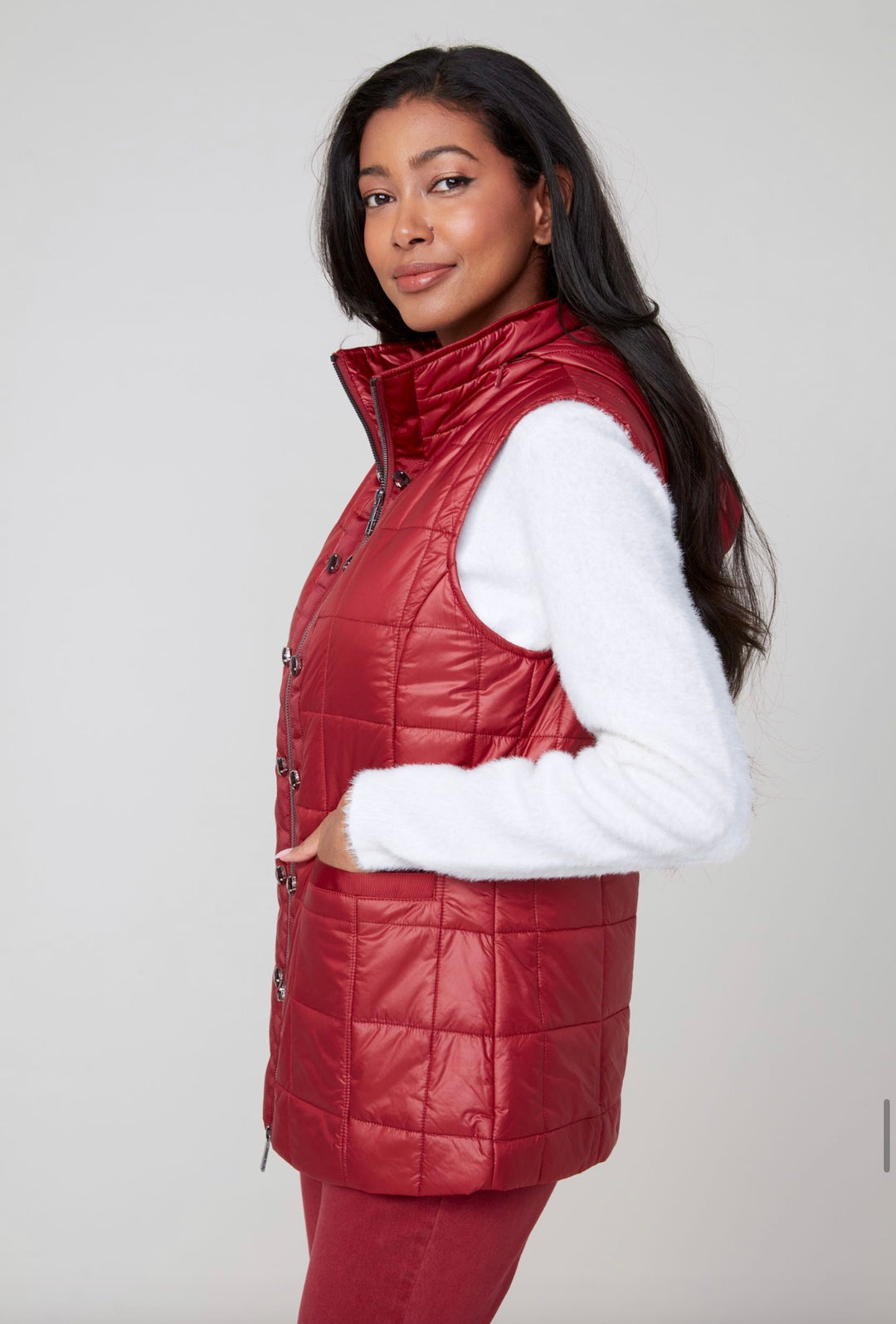 Cranberry Quilted Puffer Vest