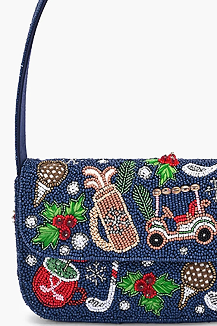 Holiday at the Clubhouse Beaded Shoulder Bag