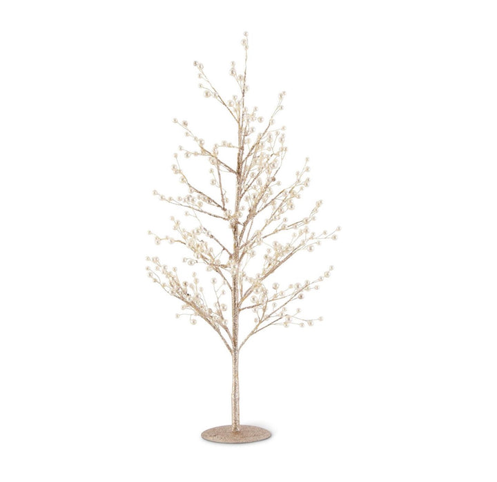 Champagne Pearl & Glitter Decorative Trees