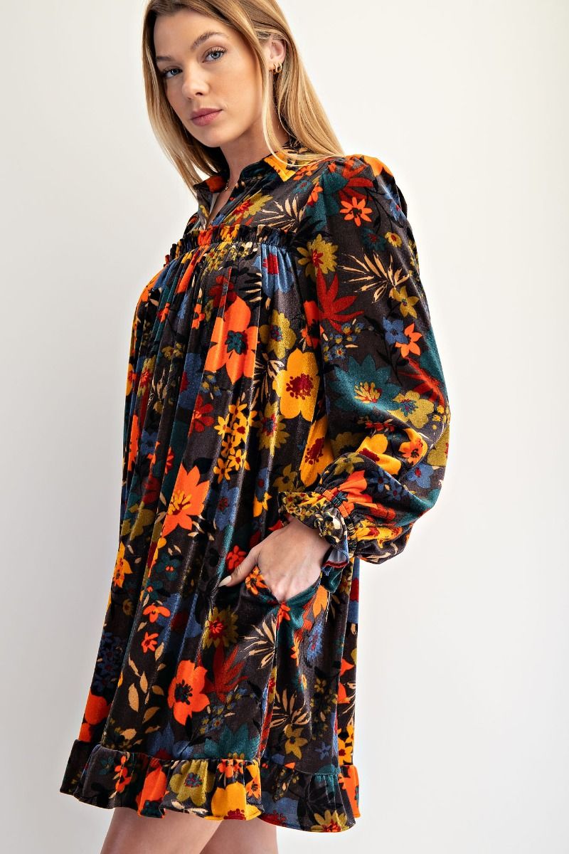 Velvet Garden Swing Dress