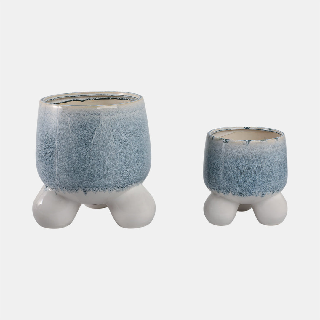 Blue Tide Footed Planter