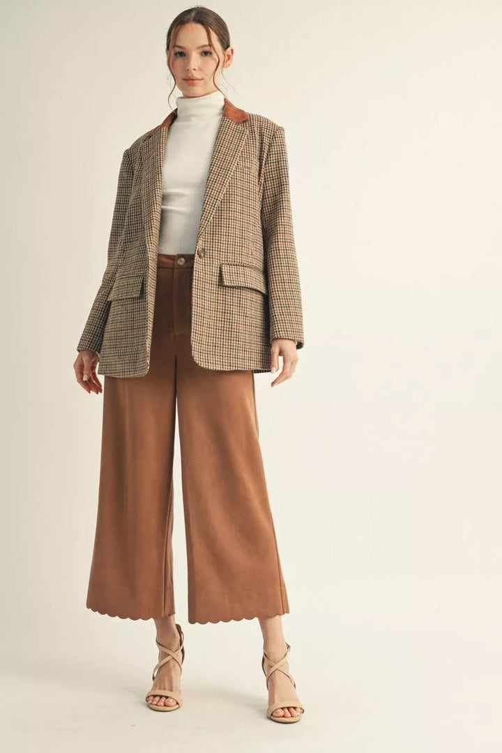 Sienna Scallop Wide-Leg Trousers
