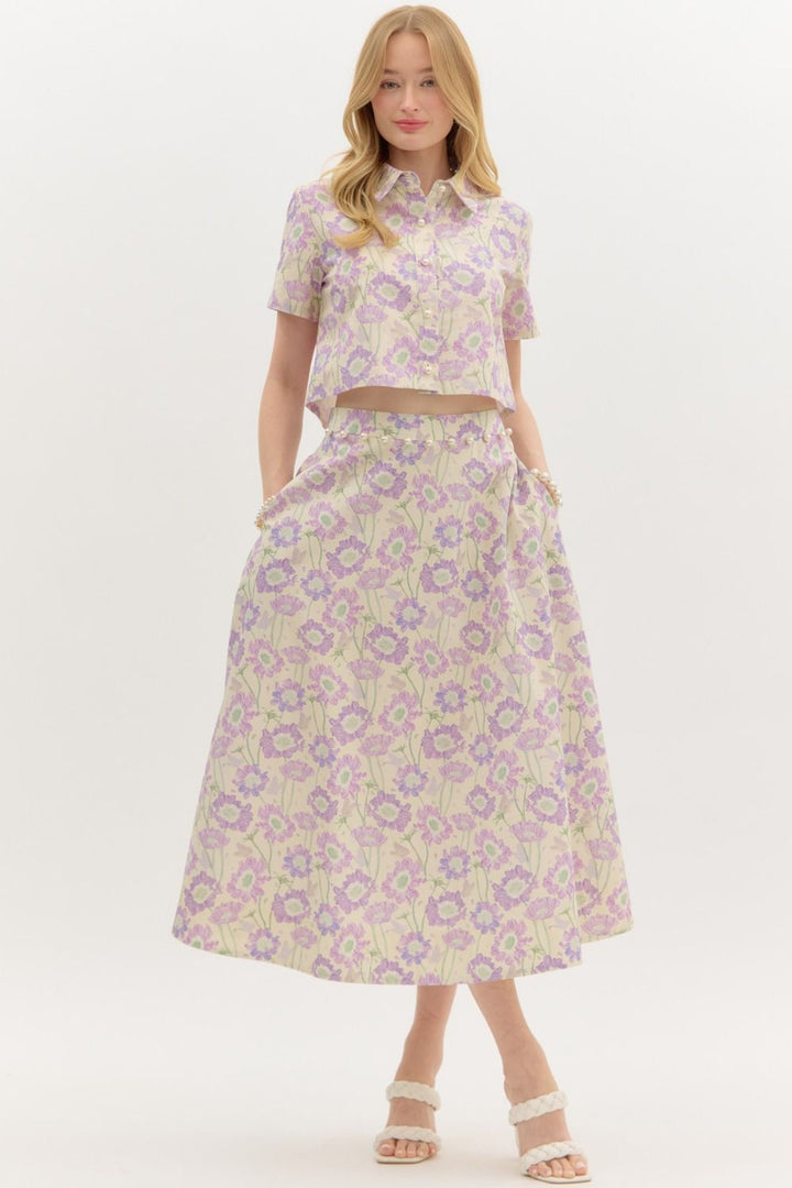 Lilac Flowers Skirt