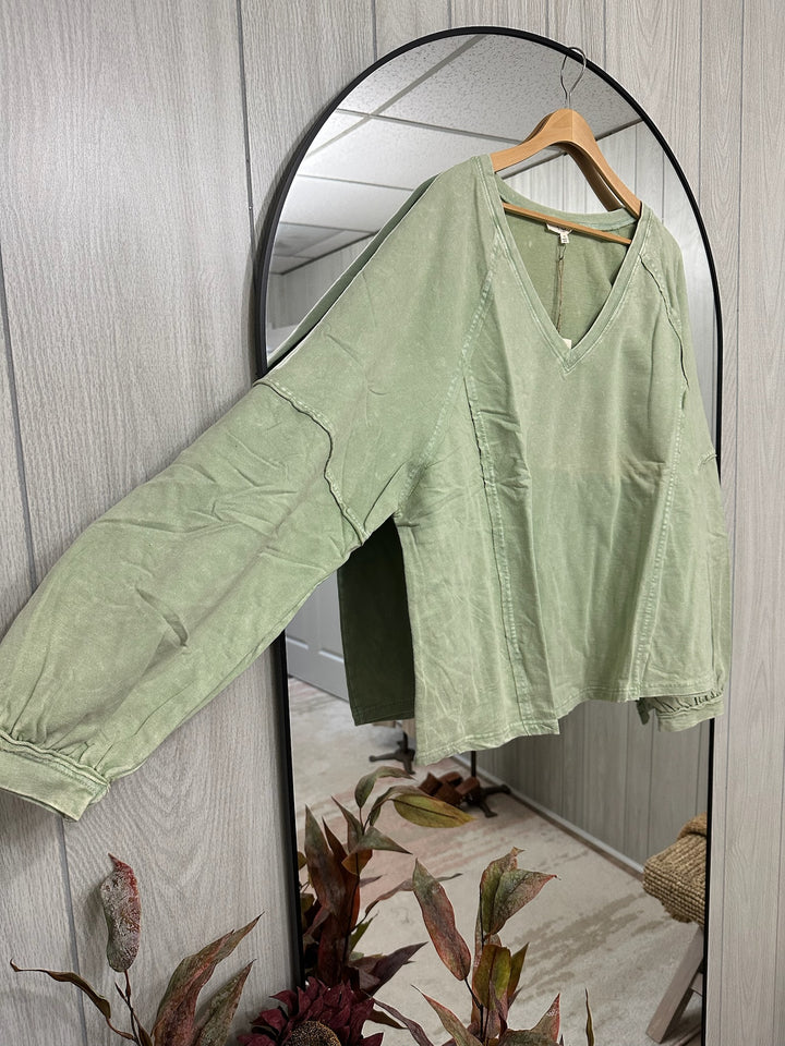 Sage Mineral Washed Sweater