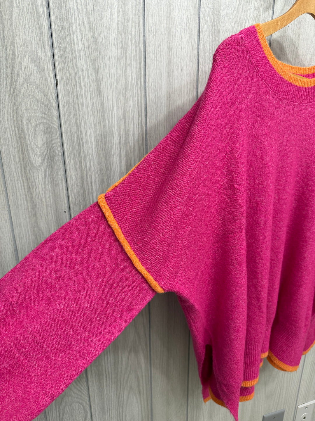 Sunset Trim Fuchsia Sweater