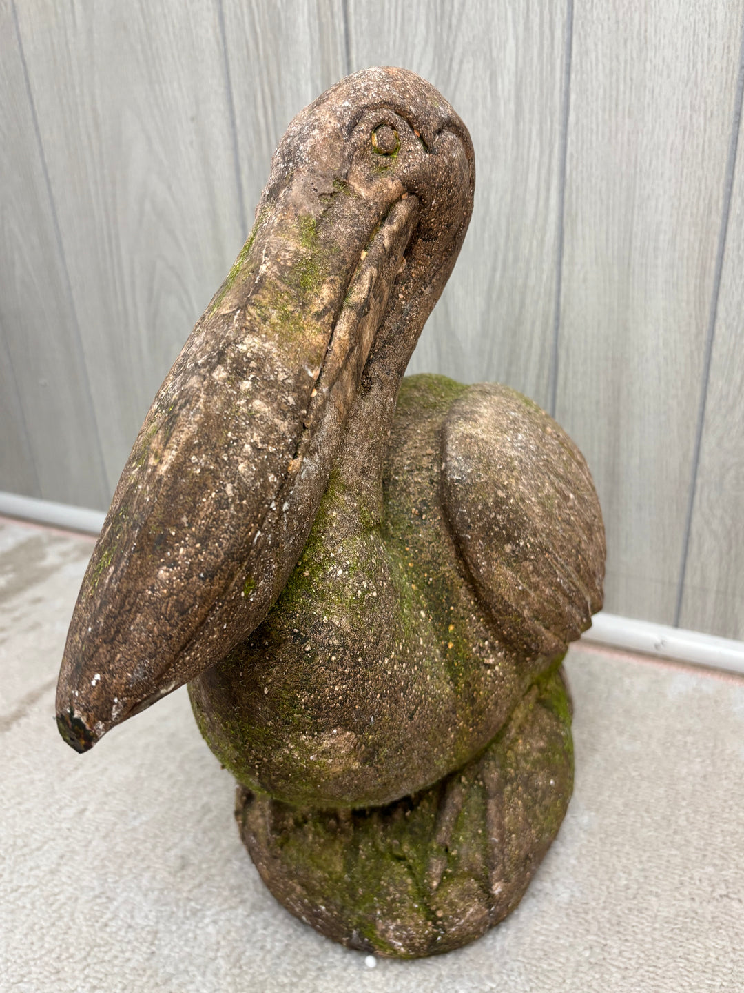 Weathered Pelican Garden Statue