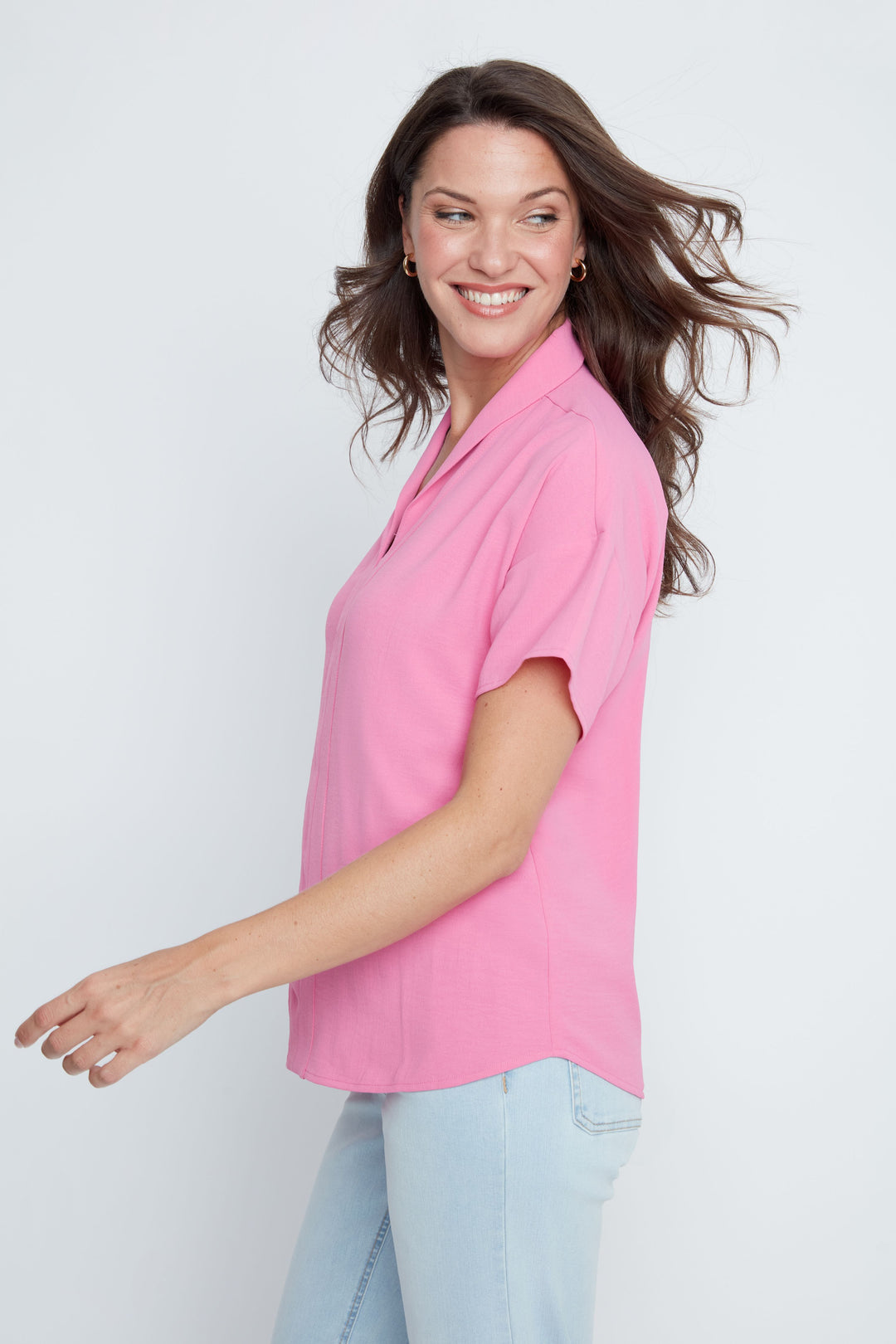 Blush Horizon V-Neck Blouse