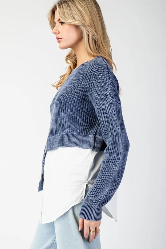 Blue Skies Layered Knit Top