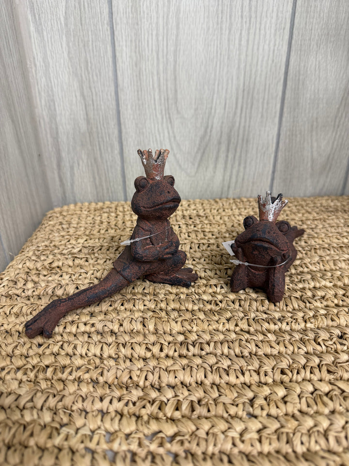 Charming Crowned Frog Figurines