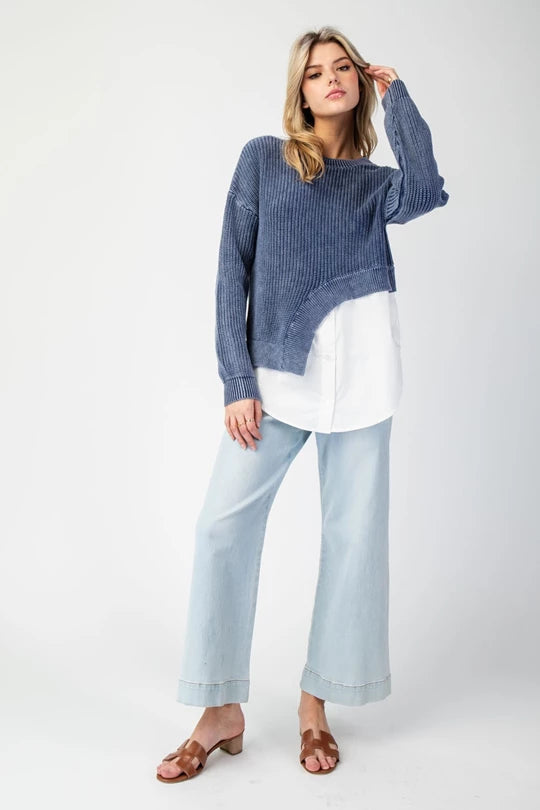 Blue Skies Layered Knit Top