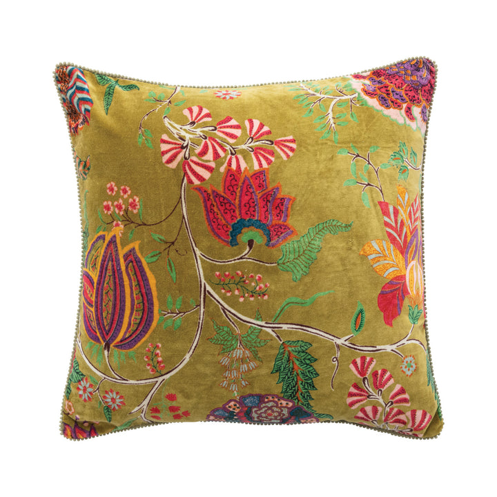 Golden Garden Velvet Pillow