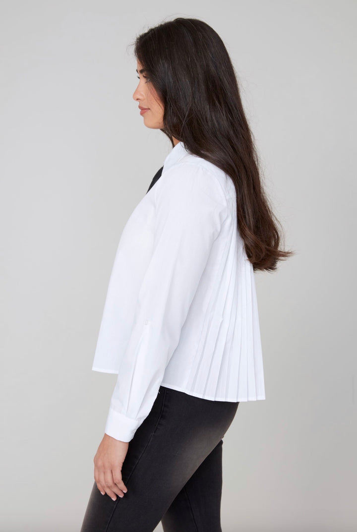 Pleated Perfection Button-Up Blouse