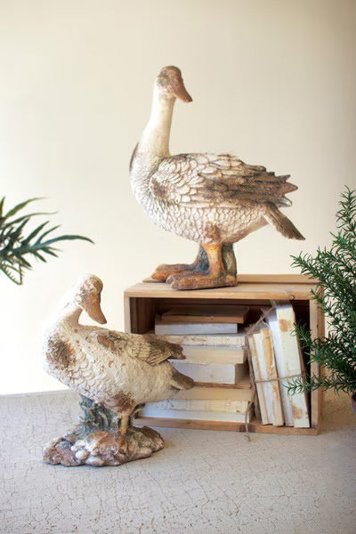 Faux Concrete Garden Ducks